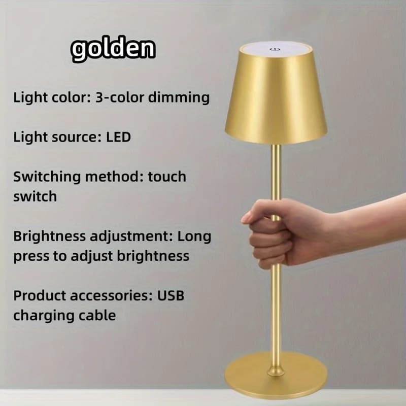 lampe de bureau dorée